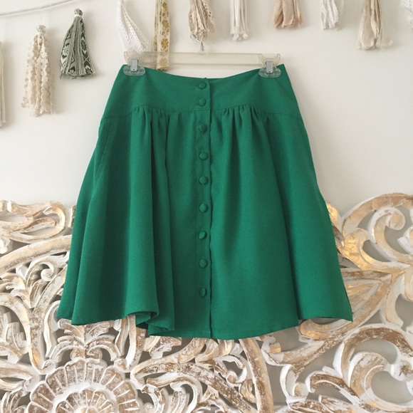 Aryn K Dresses & Skirts - Aryn K Green Button Down Skirt